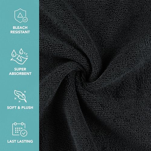 Arkwright Bleach Resistant Salon Towels Bulk – Microfiber Hair Towels, Soft, Absorbent, Quick Dry, Lint Free Spa & Barber Towels for Stylist, Nail Salon & Esthetician, 16 x 27, Black (Case of 144) - Image 4