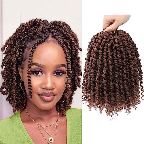 Passion Twist Hair 10 Inch 9Packs Passion Twist Crochet Hair for Black Women Pre twisted Crochet Passion Twist Hair With Curly Ends 30# by Forevery