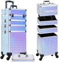 AROUS 5 in 1 Rolling Makeup Train Case with Lid Cosmetology Case on Wheels by Unknown