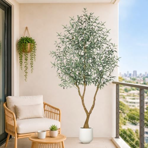 7FT Olive Trees Artificial Indoor - Fake Olive Tree Artificial Plants Indoor Fake Trees with Lifelike Fruits and Realistic Leaves for Modern Home Office Living Room Decor - Image 5