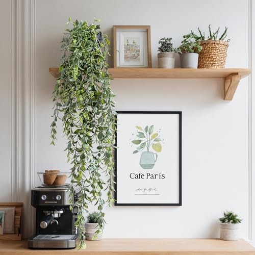 Artificial Hanging Plant 2 Pcs Faux Plant Ivy Vine Faux Eucalyptus Vines Fake Potted Greenery for Wall Living Room Home Shelf Office Bathroom Outdoor Indoor Decor (Type 2) - Image 6