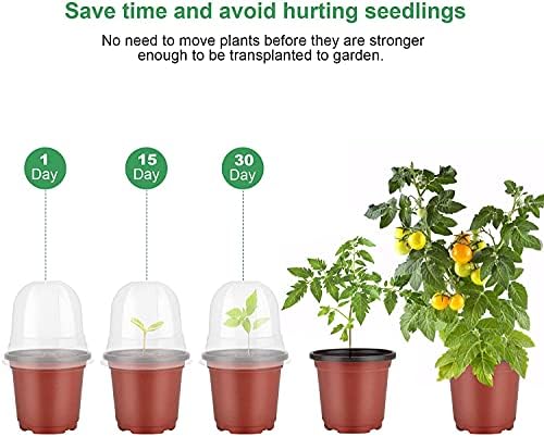 MIXC Nursery Pots with Humidity Dome, 4" Seed Starting Pot 30 Pack, Red - Image 4