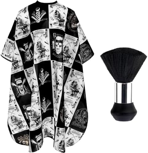 FEBSNOW Hair Cutting Cape Kit,Professional Barber Cape with Duster Brush by HOMECRAFTBEAUTYBABY