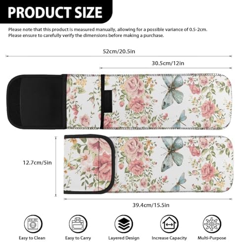 Floral Butterfly Curling Iron Travel Case Heat-Resistant Neoprene Curling Iron Holder Flat Iron Curling Wand Travel Cover Case Bag Pouch for Travel Home Outdoor - Image 6