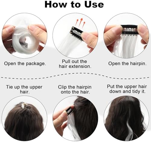10 PCS White Hair Extensions Clip in, Curly Wavy Hair Accessories for Women - Image 4