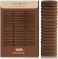 Kanprincess Brown Nylon Hair Ties, 100PCS No-Damage Soft Bands for Women by KANPRINCESS