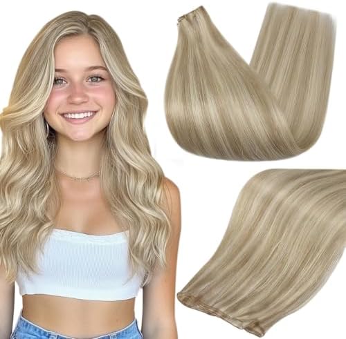 Full Shine Genius Weft Hair Extensions Human Hair for Women 18 Inch 80g by FullShine