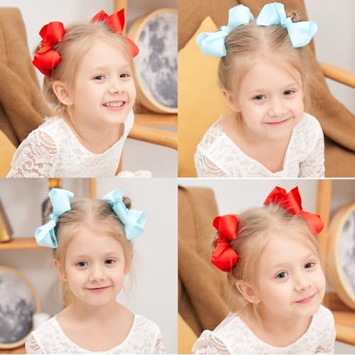 YHXX YLEN 40PCS 4.5 Inch Hair Bows for Girls, Grosgrain Ribbon Toddler Bows - Image 2
