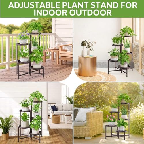 5 Tier Large Plant Stand Indoor Outdoor, 10 Inch Tray, Bronze - Image 2