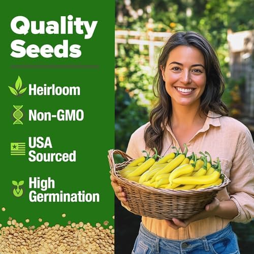 HOME GROWN Sweet Banana Pepper Seeds, 188+ Seeds, Capsicum annuum - Image 2
