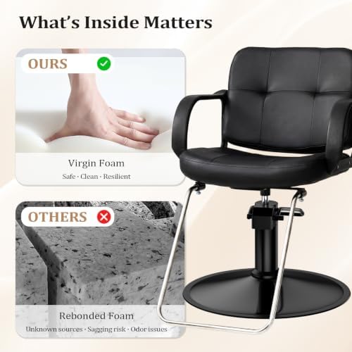 OmySalon Salon Styling Chair Heavy Duty for Stylist Hair Cutting, Hydraulic Barber Swivel Chair, Hairdressing Tattoo Beauty Spa Equipment - Image 4
