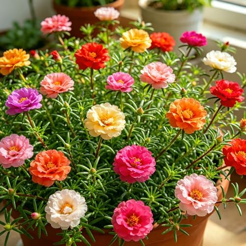 CarpetC 6000+ Portulaca Seeds for Planting, Double Moss Rose Trailing Annual, Ground Cover Drought Tolerant Non-GMO Heirloom for Containers and Hanging Baskets - Image 2