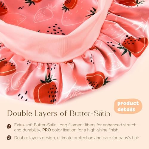 YANIBEST 2 Pcs Baby Satin Bonnet for Sleeping, Toddler, Kids - Image 3