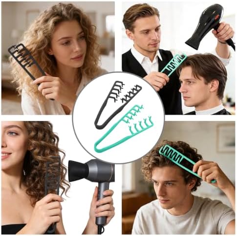 2PCS Texture Comb Wide Tooth Hair Styling Combs for Curly Hair Men Women - Image 5