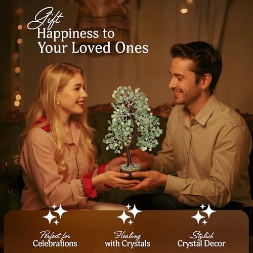 YATSKIA Green Jade Tree of Life Crystal Bonsai, Unique Gifts for Women, Mom & Friends, Handmade Gemstone Tree, Boho Home, Room & Office Desk Decor, Birthday Gifts - Image 5