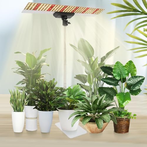 JCBritw 60W LED Grow Light on Stand for Indoor Plants, Desktop Plant Growing Lamp Full Spectrum with IR, 90 Degree Lens Tabletop Plant Light for Seed Starting, Seedlings, Veg, Fruits and Flower by JCBritw