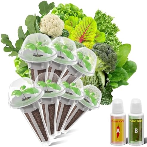 inbloom Salad Green Seed Pod Kit for AeroGarden, Ahopegarden, GARDENCUBE, MUFGA, 7 Pods (350+ Seeds with American Fast/Paris Island/Buttercrunch Lettuce, Swiss Chard, Spinach, Cauliflower, Cabbage) by inbloomgarden