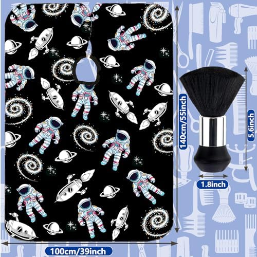 FEBSNOW Kids Haircut Cape, Professional Barber Cape with Neck Duster Brush - Image 2