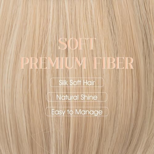 Rich Choices Hat Wigs for Women,White Baseball Cap with Hair Extensions for Women,Short Bob Hairstyle Caps with Hair Attached Adjustable Baseball Cap Wig 6 Inch-Light Blonde with Ash Highlights - Image 3