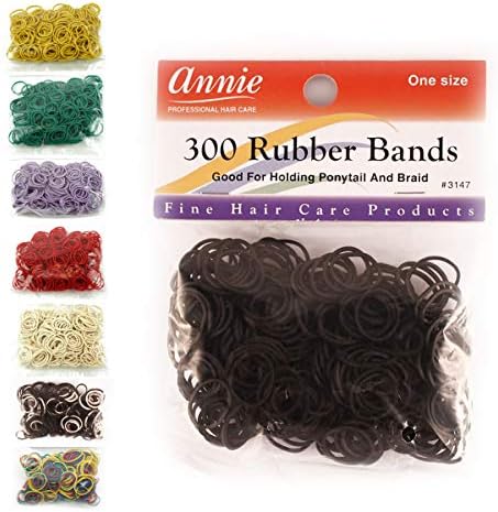 Annie Rubber Bands for Hair, White, 300 Ct, Small Elastic Hair Ties by AnnieInternational
