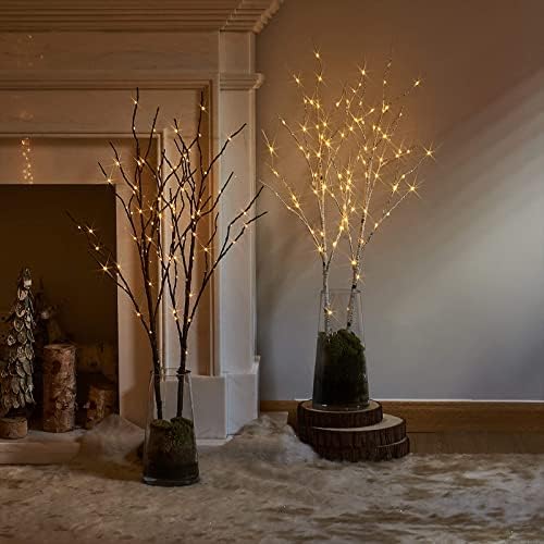 Birchlitland Lighted Brown Branches 32IN 100 LED with Timer Battery Operated, Artificial Tree Branch with Warm,Willow Branch Lights for Home Bedroom Fireplace Christmas Holiday Decoration - Image 6