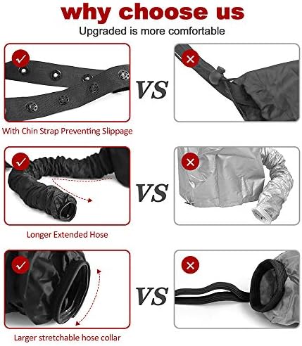 Bonnet Hood Hairdryer Attachment - Upgraded Hair Dryer Bonnet with Chin Strap and Longer Extended Hose More Easy to Enjoy Styling, Curling and Hair Deep Conditioning, Free Carrying Case Hooded Dryer. - Image 5