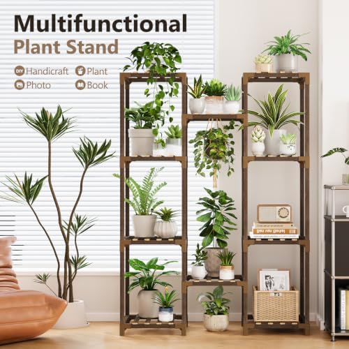 Plant Stand Indoor Outdoor, 10 Tiered Plant Shelf Wood Plant Rack - Image 6