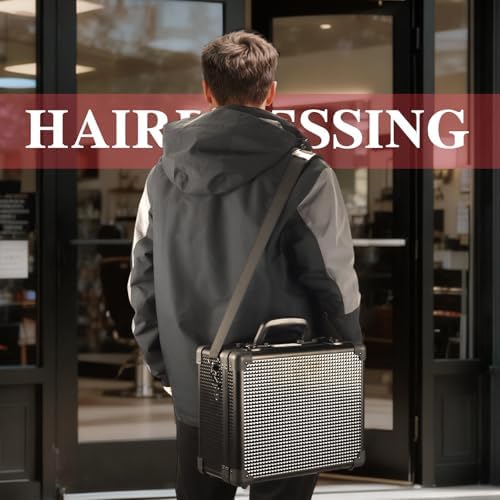 Large Barber Carrying Case, Hairdresser Tool Box Organizer Traveling Case, Portable Travel Barber Suitcase for Hair Stylist Pet Groomer Beauty Salon Makeup Artist - Image 5