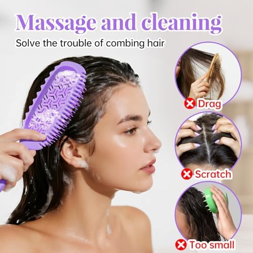 Curly Hair Lovers Gifts Detangler Wet & Dry Hair Brush for Women - Curl Defining Curly/Wavy Brush, Shower & Travel Friendly - Image 2