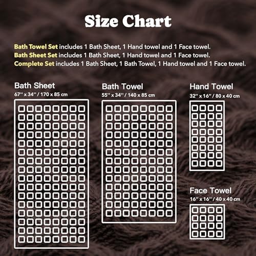 Luxury Organic Japanese Cotton Waffle Bath Towel | Thick, Absorbent, Quick Dry Bathroom Towels for Shower, Sauna, Onsen| Hotel & Spa Quality, Gift-Ready (Dark Cocoa, Complete Set (4-Piece)) - Image 6