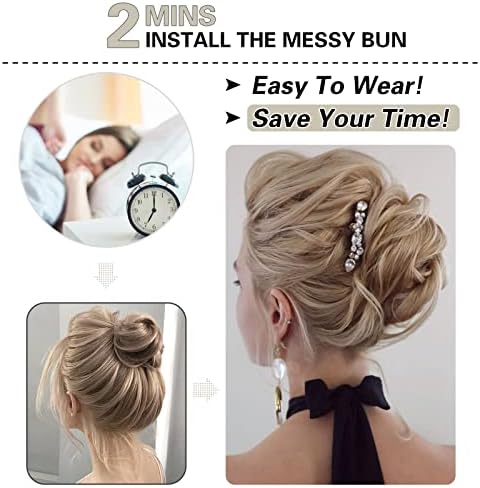 HMD 5 Pieces Messy Hair Bun Hairpiece Tousled Updo for Women - Image 4