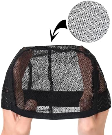 1 Pc Black Mesh Weaving Caps Silicone Grip Elastic Band Wig Cap with Removable Adjustable Silicone Nonslip Wig Band for Making Wig Keeping Wig in Place - Image 6