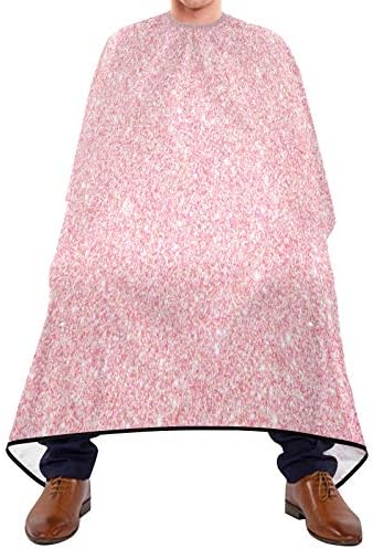 Blueangle Pink Glitter Texture Barber Cape Waterproof Salon Hairdresser Cape with Adjustable Snap Closure, Perfect for for Men Salon and Home Use - Image 2