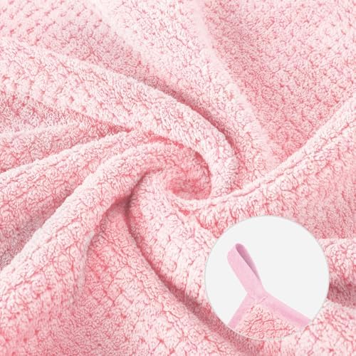MaopaoBeauty 6 Piece Washcloth Set,100% Microfiber - Quick Dry, Thick, Soft, Plush and Highly Absorbent Luxury Hotel & Spa Bath Towel for Bathroom, Pack of 6, Pink - Image 4
