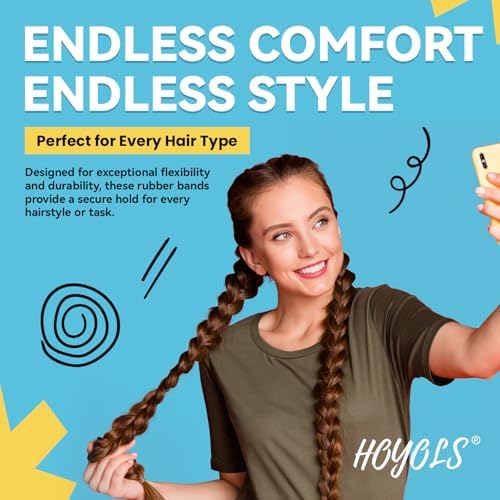 HOYOLS Clear Hair Ties, 1500 Pcs Small Elastic Rubber Bands - Image 2