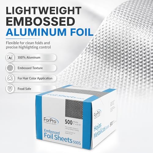 ForPro Professional Embossed Pop-Up Hair Foil Sheets for Salon Hair Color & Highlights, Pre-Cut Aluminum Foils, Non-Slip Embossed Texture, 5" W x 10.75" L, 500-Count - Image 4
