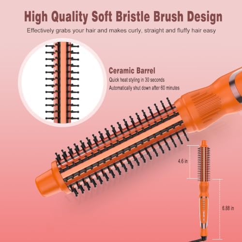 1 Inch Curling Iron Brush, Ceramic Thermal Brush for Short Hair - Image 4