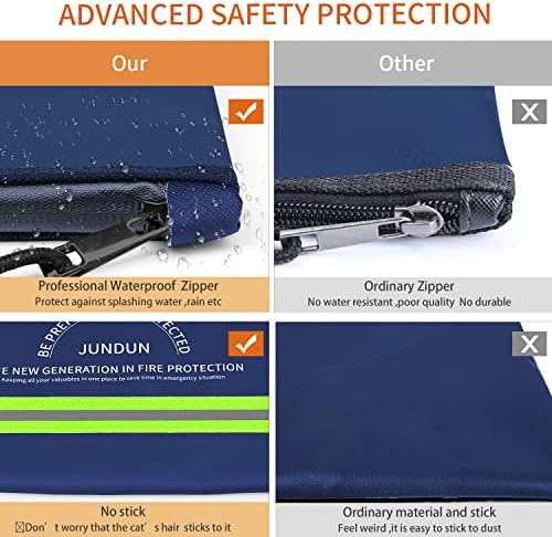 JUNDUN Fireproof Document Bags,14.2”x 10.0”Waterproof Fireproof - Image 4