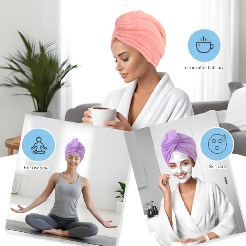 Microfiber Hair Drying Towel Wrap,Hair Turbans Towel for Wet Hair - Image 4