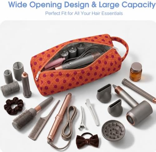 Slim Quilted Hair Tools Travel Case Styling Tools, Wide-Open Design - Image 3