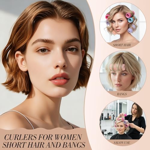 24 Pcs Self-Grip Small Hair Rollers Curlers Set, 25 mm, 4 Colors - Image 5