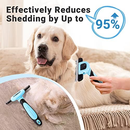 MIU COLOR Pet Grooming Brush, Deshedding Tool for Dogs & Cats, Blue - Image 3