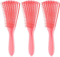 Detangling Brush for Afro American/African Hair Textured 3a to 4c, Kinky Wavy/Curly/Coily/Wet/Dry/Oil/Thick/Long Hair, Women's Knots Detangler Scalp Massage Comb (3 pcs, 3-Pink) by Unknown