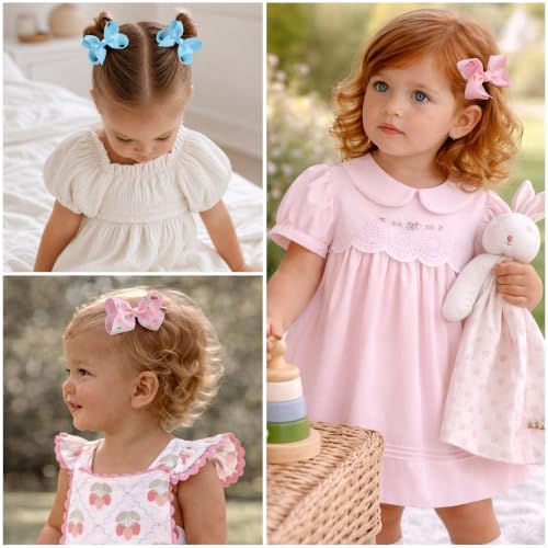 JOYOYO 20Pcs 3Inch Hair Bows for Girls Grosgrain Ribbon Bow Toddler Hair Accessories with Alligator Clips - Image 4