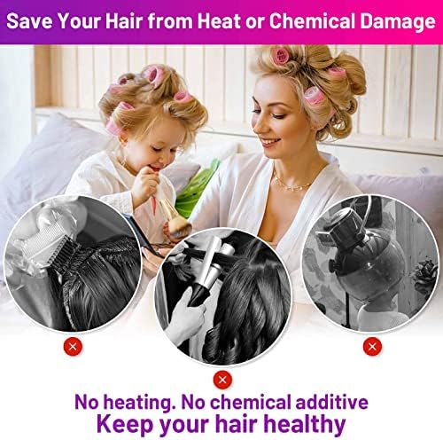 Self Grip Hair Rollers Curlers 16 Pcs Set with 8Pcs Hair Rollers 2 Sizes (4 Jumbo & 4 Large) and 8 Pcs Hair Clips for Long Medium Short Thick Fine Thin Hair Volume - Image 4