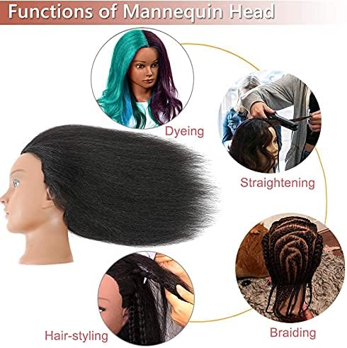 Mannequin Head 100% Real Hair Manikin for Hairdresser Training and Styling Practice With Stand - Image 4