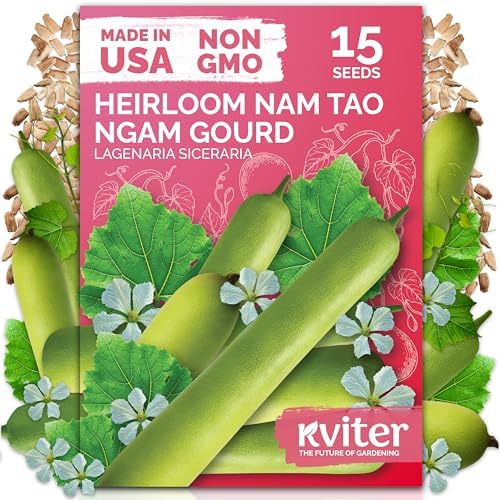 15 Nam Tao Ngam Gourd Vegetable Seeds for Planting, Lagenaria Siceraria by KVITER