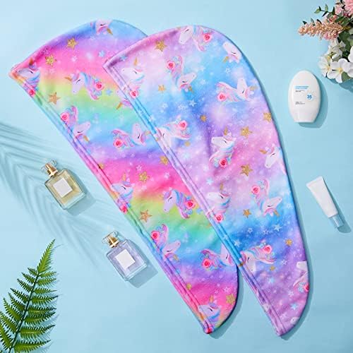 FIOBEE Microfiber Hair Towel Wrap for Kid Girls Rapid Drying Hair Turbans - Image 3