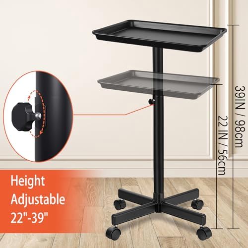 Salon Tray on Wheels Hair Color Tray Black - Image 2
