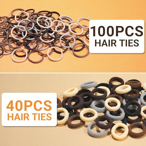 TsMADDTs Hair Accessories, Elastic Hair Ties for Baby Toddlers Kids Girls, 6 Colors Small Rubber Bands Set with Ties and Clips, Styling Tools - Image 4